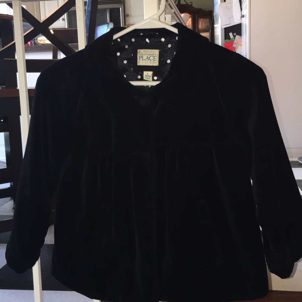 Girl’s Children’s Place Velvet Short Jacket